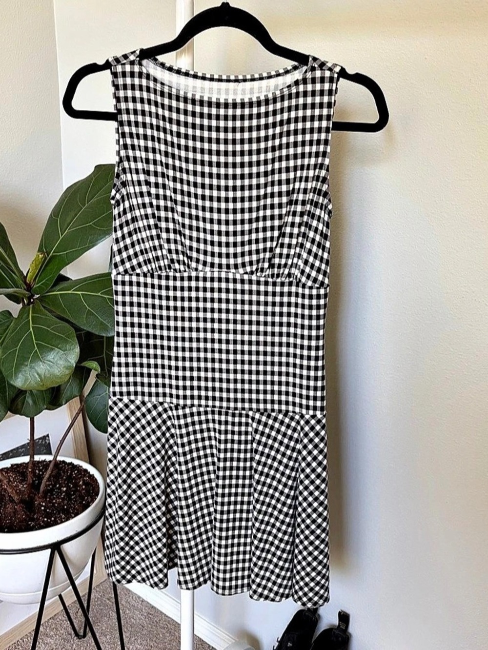 Black and White Gingham Mini Dress